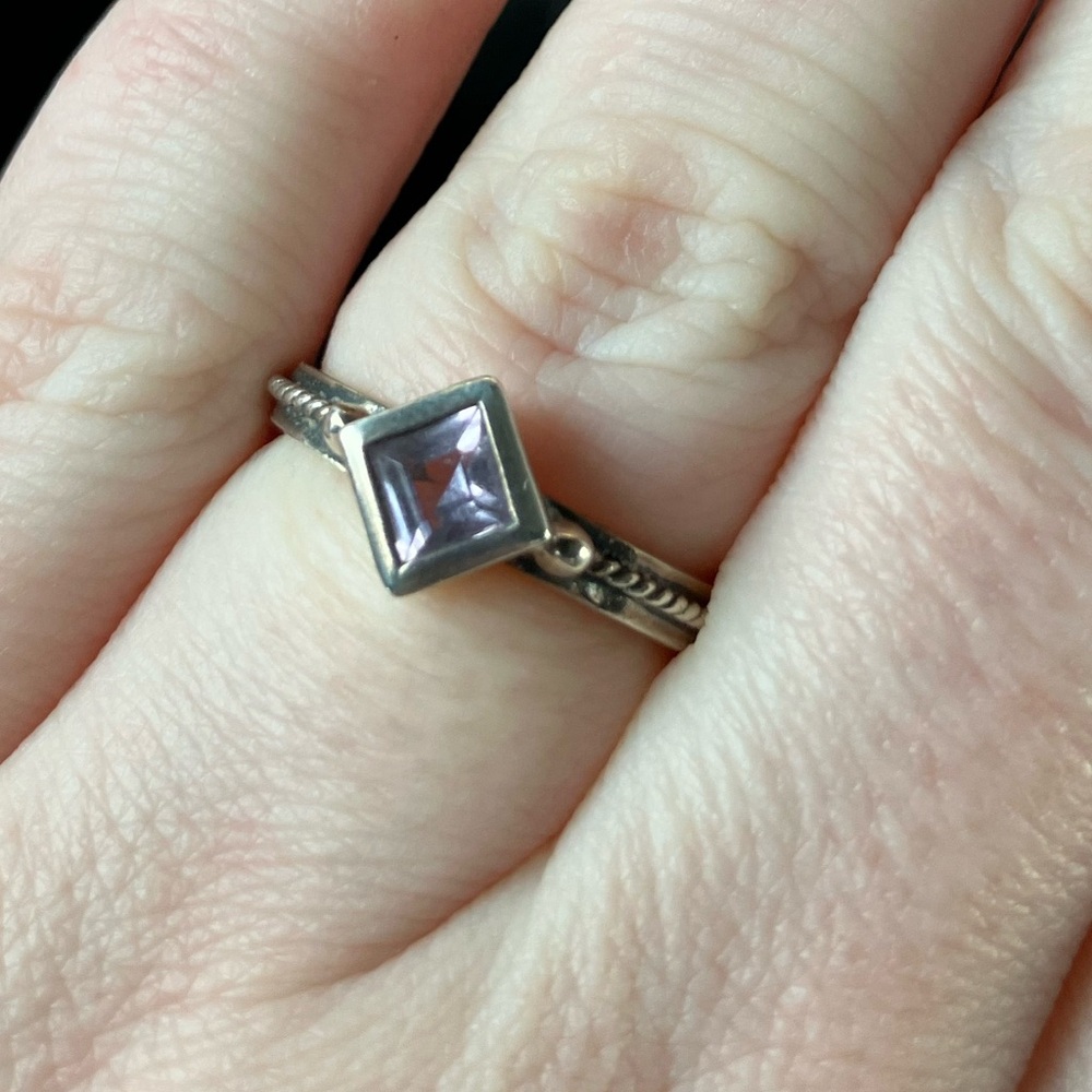 ***SOLD*** Vintage amethyst sterling silver ring size 6